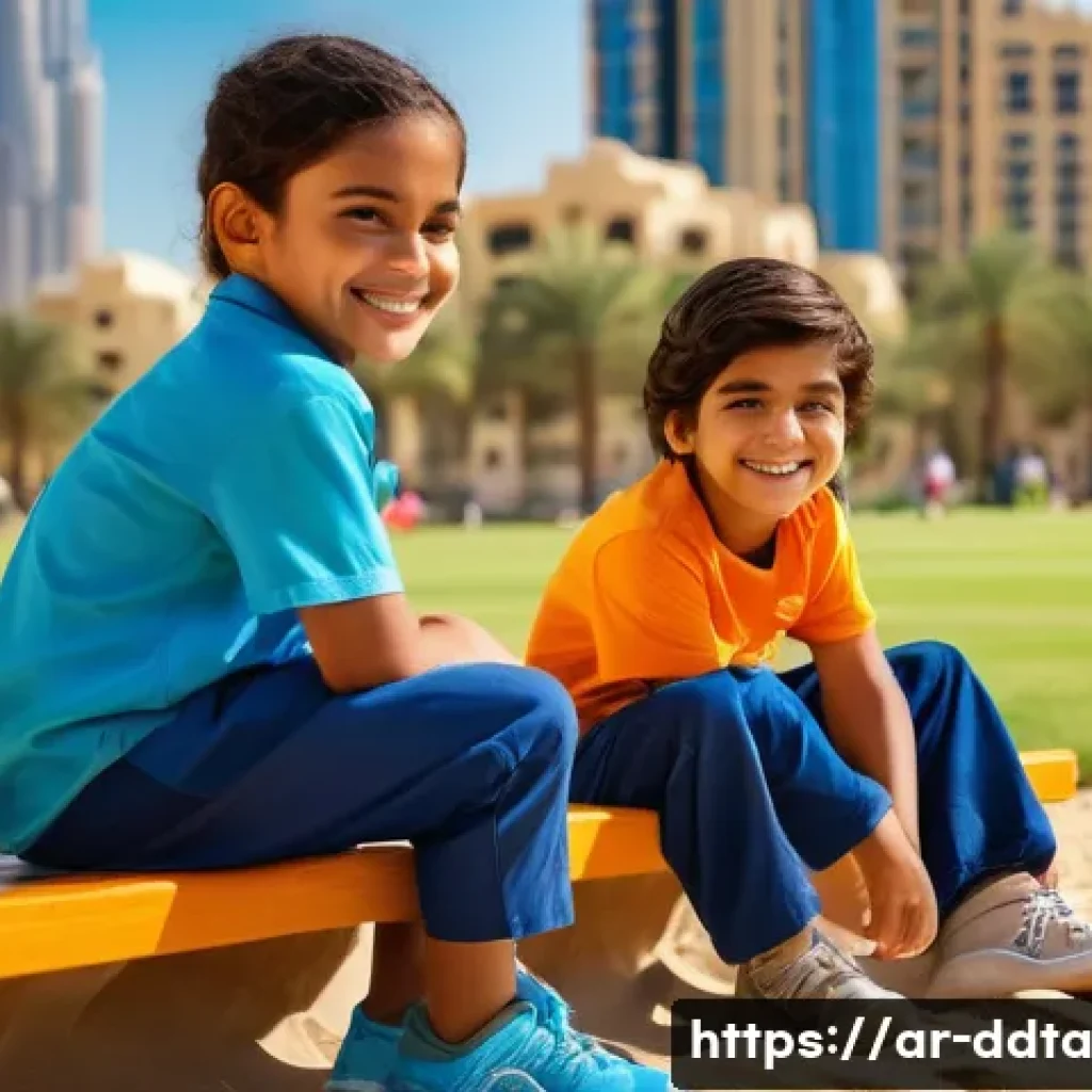 업종별 데이터 시각화 도구 비교 - **Prompt:** A group of young children (aged 5-7) are playing in a sunny park in Dubai. The children ...