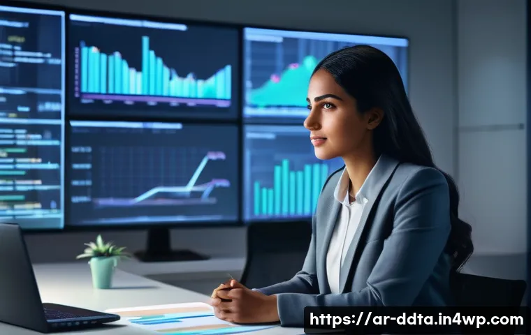 데이터 시각화 도구를 활용한 마케팅 전략 - **Prompt:** A young, determined Arab professional, smartly dressed in contemporary business attire, ...