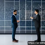 데이터 시각화 도구 사용 시 유의사항 - **Prompt:** A focused data analyst, dressed in professional yet modest contemporary attire, is metic...